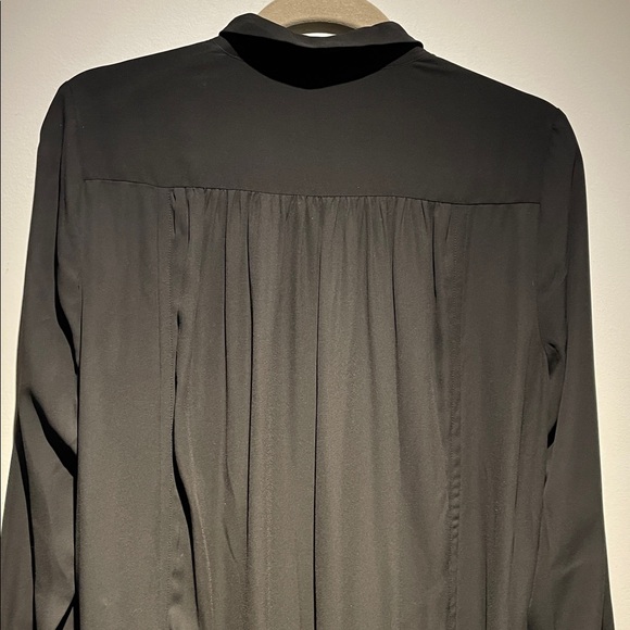 Banana Republic Black Shirt Dress Front Skirt Ruching Detail - Picture 14 of 16